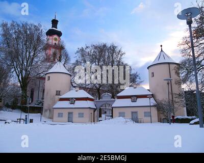 Laupheim, Germania: Inverno in città Foto Stock