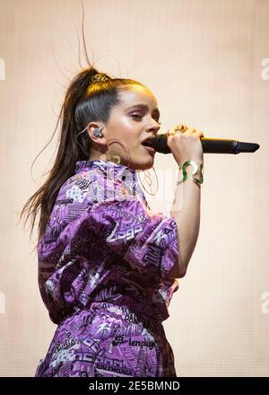 Rosalia si esibisce dal vivo il 3° giorno di Glastonbury 2019, Worthy Farm, Pilton, Somerset. Foto Stock