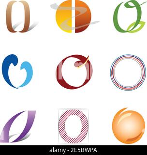Set di icone di lettera o decorative - elementi per il logo Design Illustrazione Vettoriale