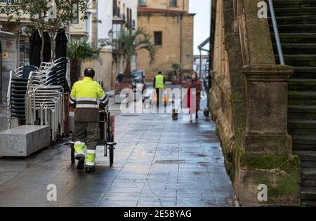 spazzatrice stradale pulizia delle strade Foto Stock