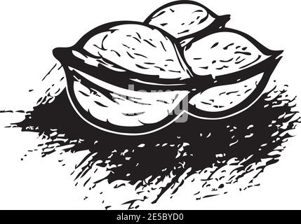 3 noci in bianco e nero - Illustrazione Illustrazione Vettoriale