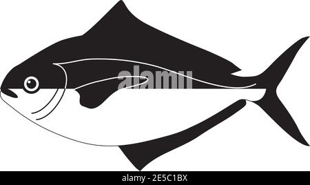 Illustrazione vettoriale della silhouette di pesce farfalla Illustrazione Vettoriale