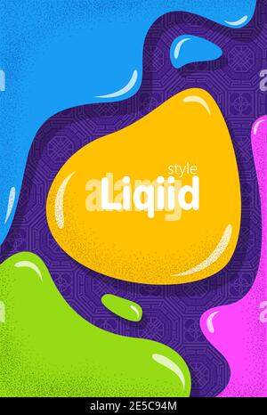 Banner colorato con design in stile liquido Illustrazione Vettoriale