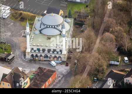 Luftbild Ulu Moschee im Ortsteil Herringen in Hamm, Ruhrgebiet, Nordrhein-Westfalen, Deutschland, Andachtstätte, DE, Dortmund Straße, Europa, Glaube Foto Stock