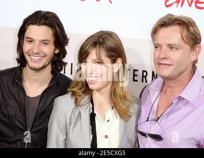 Ben Barnes, Jessica Biel e Stephan Elliott propongono una fotocellula di 'virtù facile' durante il 3° 'Festival del film di Roma' a Roma, Italia, il 27 ottobre 2008. Foto di Denis Guignebourg/ABACAPRESS.COM Foto Stock