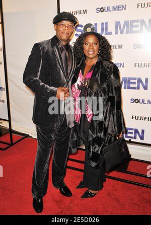 L'attore Samuel L. Jackson e l'attrice di moglie Latania Richardson partecipano alla prima mondiale 'Shoul Men' all'Apollo Theatre di Harlem, New York City, NY, USA il 28 ottobre 2008. Foto di Slaven Vlasic/ABACAPRESS.COM' Foto Stock