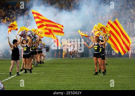 Illustrazione durante la partita di Rugby di Engage Super League, Catalans Dragons vs Warrington Wolves allo stadio Gilbert Brutus di Perpignan, Francia, il 13 settembre 2008. Catalans Dragons ha vinto 46-8. Foto di Michel Clementz/Cameleon/ABACAPRESS.COM Foto Stock