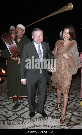 L'attrice Michelle Yeoh e Jean Todt arrivano alla festa di Dior durante l'ottavo 'Festival del film di Marrakech' a Marrakech, Marocco, il 21 novembre 2008. Foto di Denis Guignebourg/ABACAPRESS.COM Foto Stock