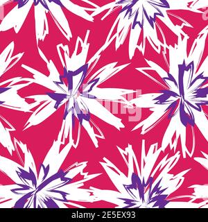 Pennelli viola floreali con pennellate di fondo senza cuciture per stampe di moda, grafica, sfondi e artigianato Foto Stock
