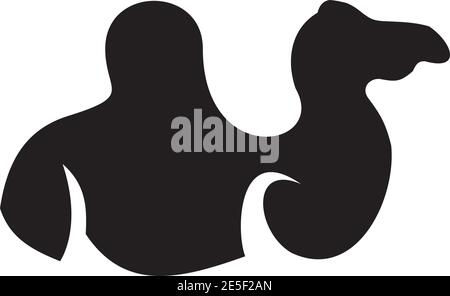 Modello vettoriale per il disegno del logo di un animale a cammello Illustrazione Vettoriale