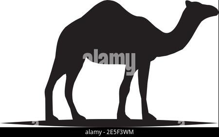 Modello vettoriale per il disegno del logo di un animale a cammello Illustrazione Vettoriale