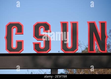 Segnaletica alla California state University Northridge, 25 gennaio 2021, a Northridge, California (Dylan Stewart/Image of Sport) Foto Stock