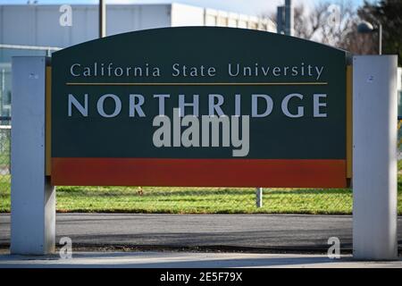 Segnaletica alla California state University Northridge, 25 gennaio 2021, a Northridge, California (Dylan Stewart/Image of Sport) Foto Stock