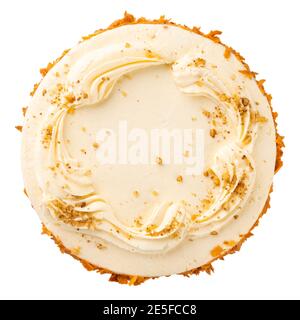 Fetta isolata di torta di carote con crema di formaggio Foto Stock
