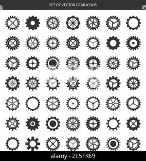 Set di icone degli ingranaggi vettoriali Illustrazione Vettoriale