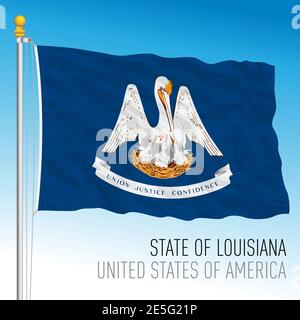 Bandiera dello stato federale della Louisiana, Stati Uniti, illustrazione vettoriale Illustrazione Vettoriale