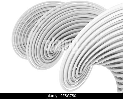 Profilo a spirale Abstarct med di piccole linee isolate su bianco sfondo Foto Stock