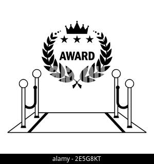 Premio film per il miglior film in forma di logo con ramo alloro. Illustrazione Vettoriale