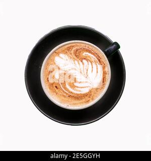 Panetteria e caffè diversi tipi di prodotti da caffè con bianco sfondo Foto Stock