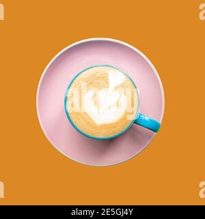 Panetteria e caffè diversi tipi di prodotti da caffè con bianco sfondo Foto Stock