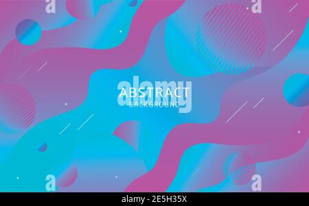 Colorato sfondo geometrico. Forme di fluido composizione. Illustrazione Vettoriale