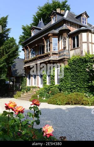 Villa chiamata le Clos-Lupin a Etretat (Francia settentrionale). Nel 1918, Maurice Leblanc, romanziere francese, creatore del ladro fittizio e rilevare Foto Stock