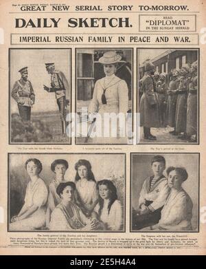 1917 Daily Sketch Famiglia reale russa Foto Stock