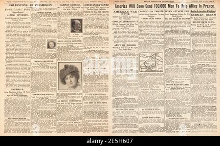 1917 Daily Sketch, vittime di Gotha RAIDS su Folkestone Foto Stock