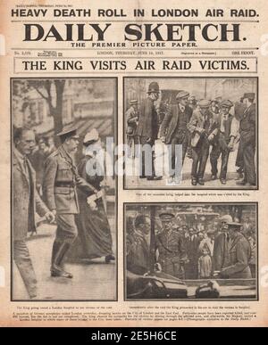1917 Daily Sketch Gotha Rids su Londra Foto Stock