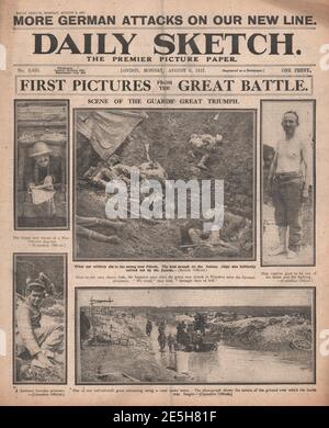 1917 Daily Sketch Battaglia di Passchendaele Foto Stock