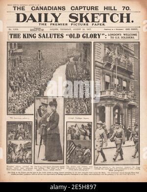 1917 Daily Sketch Military Parade a Londra Foto Stock