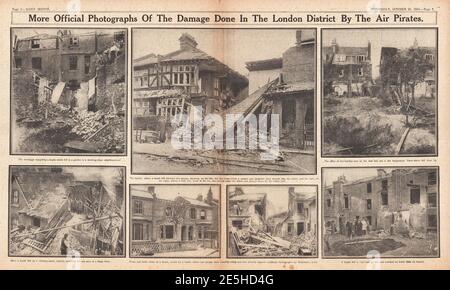 1915 Daily Sketch Zeppelin RAID a Londra Foto Stock