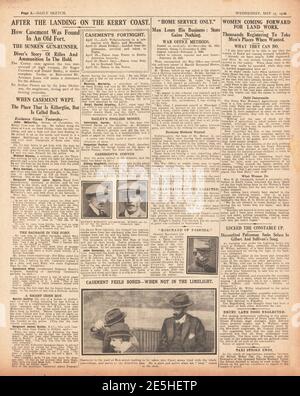 1916 Daily Sketch Roger Casement in prova Foto Stock