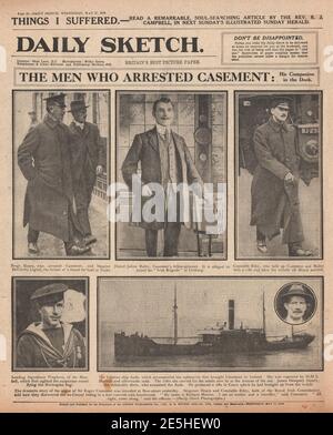 1916 Daily Sketch Roger Casement in prova Foto Stock