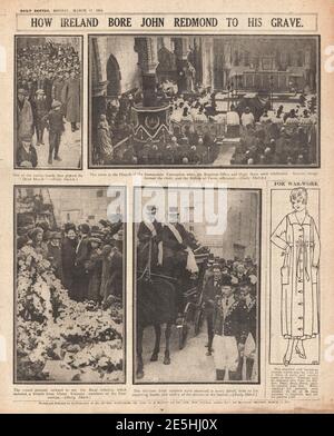 1918 Funerale giornaliero di schizzo di John Redmond Foto Stock