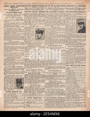 1918 daily Sketch Gotha raid su Londra Foto Stock