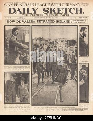 1918 Daily Sketch i leader di Sinn Fein sono stati arrestati Foto Stock