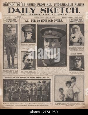 1918 Daily Sketch VC assegnato a Theodore Hardy Foto Stock