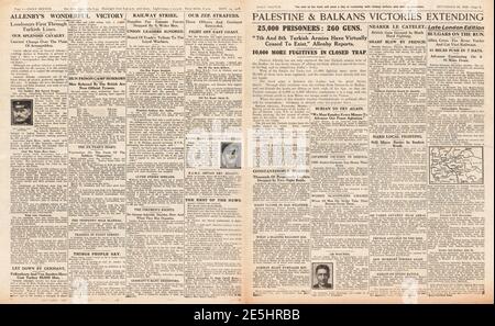 1918 Daily Sketch successo dell'esercito britannico in Palestina Foto Stock