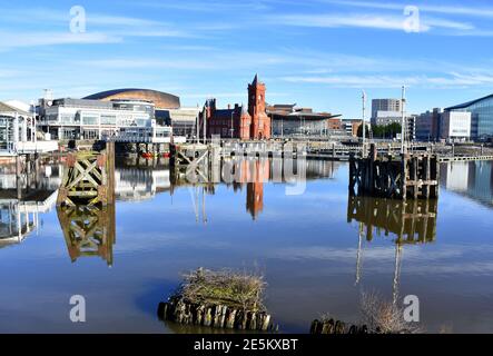 Mermaid Quay, Cardiff Bay Waterfront, Cardiff, Galles Foto Stock