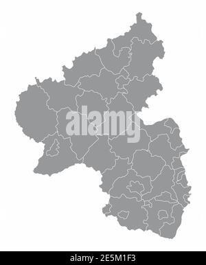 Mappa dei distretti di Renania-Palatinato Illustrazione Vettoriale