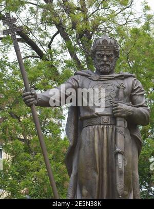 Statua del re Samuil a Sofia, Bulgaria Foto Stock