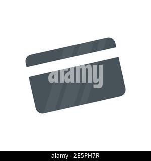 Icona della carta di credito. Forma della carta di credito. Simbolo di denaro finanziario. Vettore isolato su bianco. Illustrazione Vettoriale