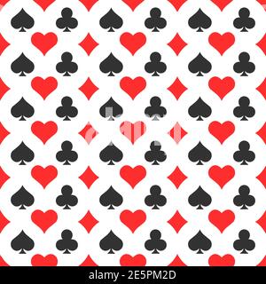 Il poker si adatta perfettamente allo sfondo del pattern. Illustrazione vettoriale di Casino Elements. Illustrazione Vettoriale