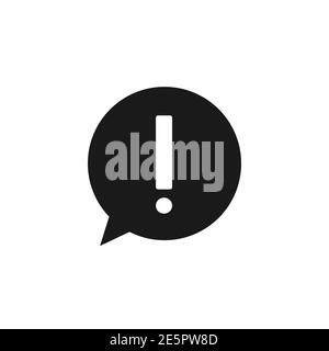 Icona di avvertenza nel fumetto vocale. Simbolo del punto esclamativo. Segnale di attenzione. Vettore isolato su bianco. Illustrazione Vettoriale