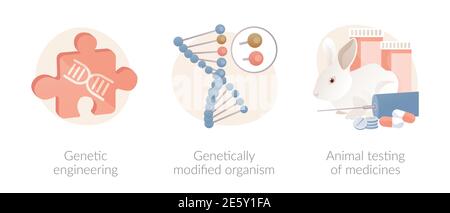 Illustrazioni vettoriali del concetto astratto di biotecnologia. Illustrazione Vettoriale