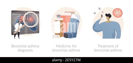 Illustrazioni vettoriali astratte di concetto di malattia respiratoria. Illustrazione Vettoriale