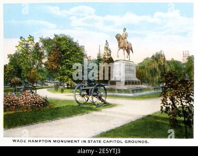 Columbia South Carolina 1918: Wade Hampton Monument in state Capitol Grounds. Foto Stock