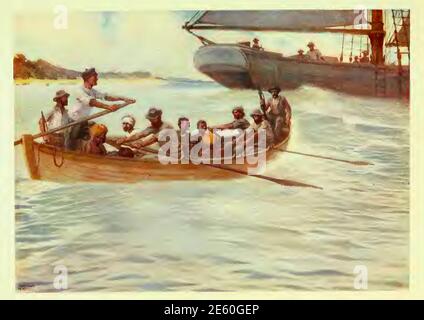 Opera dal titolo The Blackbirders Labor Trade in the Solomans by Norman hardy dall'inizio del 1900 Foto Stock