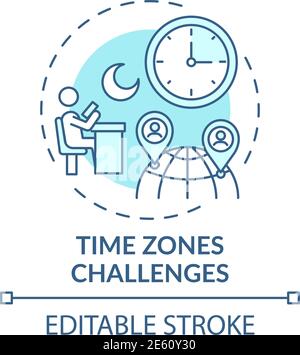 Icona di concetto delle sfide relative ai fusi orari Illustrazione Vettoriale